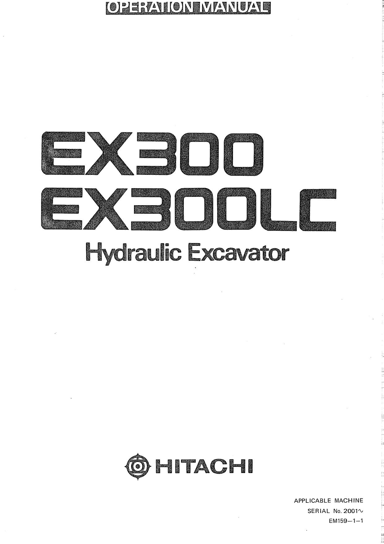 HITACHI Operation Manual EX300 and EX300LC